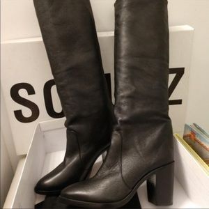 Schutz black leather boots